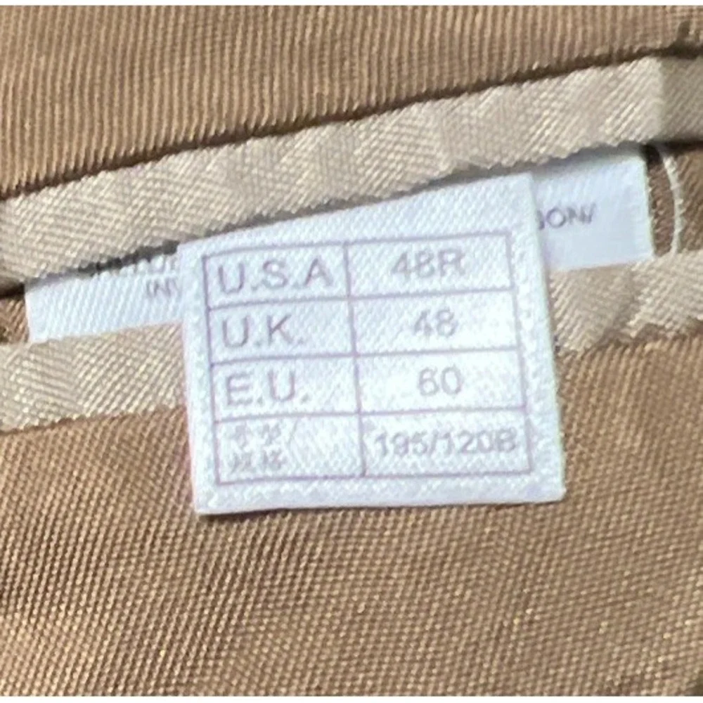 Brooks Brothers Fitzgerald Fit Tan Plaid 100% Wool Blazer Size 48R‎